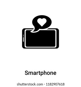 Smartphone icon vector isolated on white background, logo concept of Smartphone sign on transparent background, filled black symbol