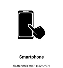 Smartphone icon vector isolated on white background, logo concept of Smartphone sign on transparent background, filled black symbol