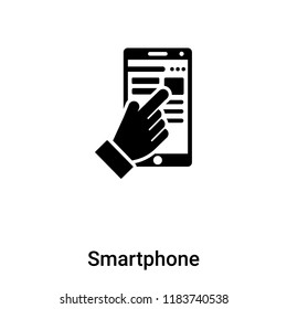 Smartphone icon vector isolated on white background, logo concept of Smartphone sign on transparent background, filled black symbol