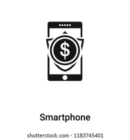 Smartphone icon vector isolated on white background, logo concept of Smartphone sign on transparent background, filled black symbol