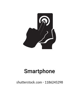 Smartphone icon vector isolated on white background, logo concept of Smartphone sign on transparent background, filled black symbol