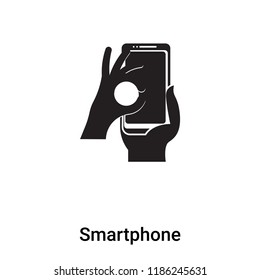 Smartphone icon vector isolated on white background, logo concept of Smartphone sign on transparent background, filled black symbol