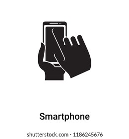Smartphone icon vector isolated on white background, logo concept of Smartphone sign on transparent background, filled black symbol