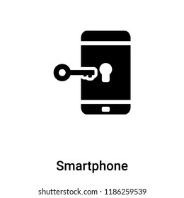 Smartphone icon vector isolated on white background, logo concept of Smartphone sign on transparent background, filled black symbol