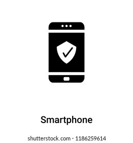 Smartphone icon vector isolated on white background, logo concept of Smartphone sign on transparent background, filled black symbol