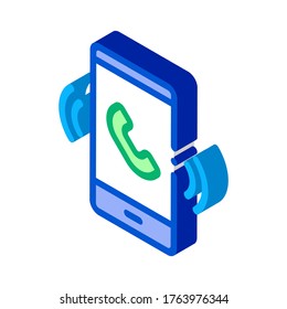 Vector de iconos de Smartphone. Señal de Smartphone isométrica. ilustración de símbolo aislado de color