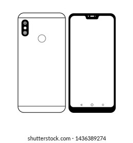 Smartphone icon vector, mobile Illustration, outline design.