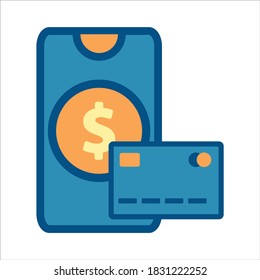 smartphone icon vector. smartphone with money icon .flat design style icon vector concept
