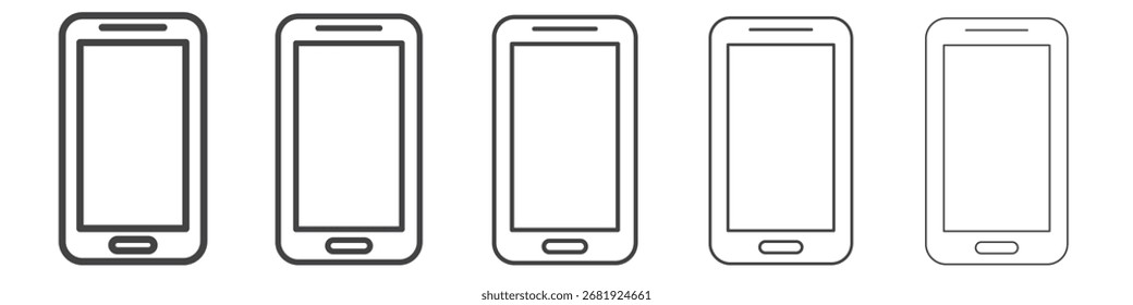Smartphone-Symbol, Vektorumriss, Illustrationszeichen