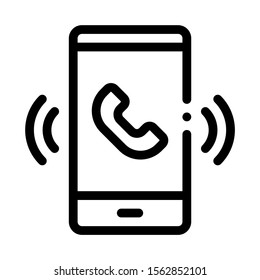 Smartphone Icon Vector. Outline Smartphone Sign. Isolated Contour Symbol Illustration