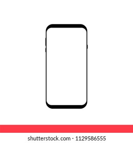 Smartphone icon vector, phone s9 symbol. Simple, flat design for web or mobile app