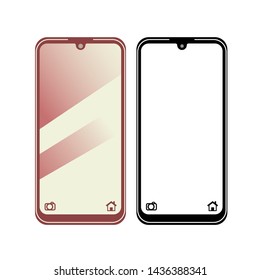 smartphone icon vector, red gradient color design, mobile illustration.
