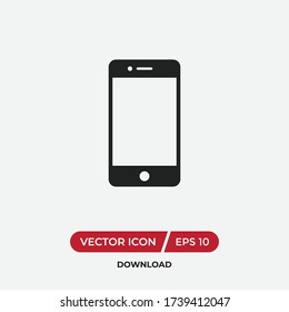 Smartphone icon vector. Simple filled smartphone sign