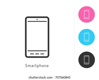 Smartphone icon vector. Smart phone symbol for your web site design, logo, app. One of a set of linear electronics icons.