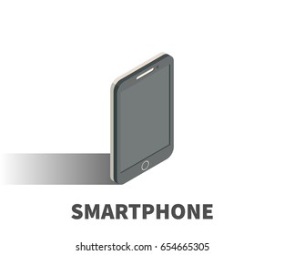 Smartphone icon, vector symbol in isometric 3D style isolated on white background.