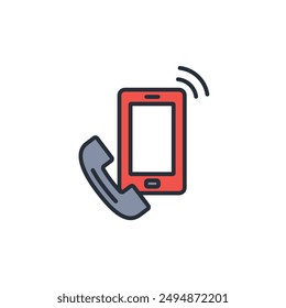 Smartphone icon. vector.Editable stroke.linear style sign for use web design,logo.Symbol illustration.