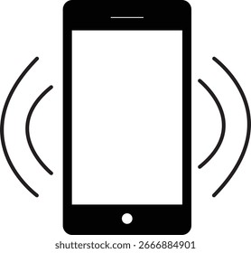 Ícone de Smartphone com Efeito Vibratório Representando Notificação de Alerta Móvel e Chamada Recebida