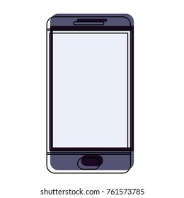 smartphone icon in watercolor silhouette on white background