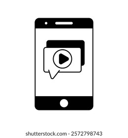 smartphone icon with white background vector stock illustration