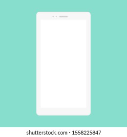 smartphone icon with white blank screen isolated in green background. vector illustration