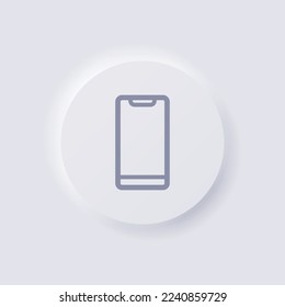 Smartphone icon, White Neumorphism soft UI Design for Web design, Application UI and more, Button, Vector.