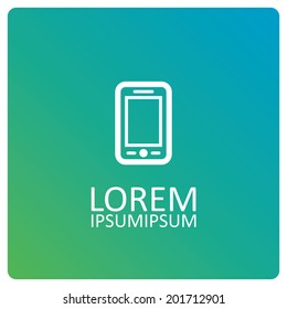 smartphone icon, white on the green background