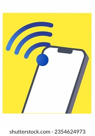 Smartphone icon with Wifi signal. vector illustration Flat design.