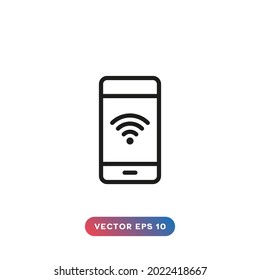 Smartphone icon with Wi-Fi symbol.