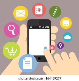 Smartphone with icons