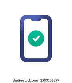 Smartphone icons. Check-in with your smartphone. Work completed design.