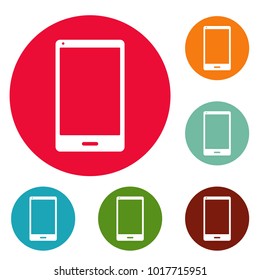 Smartphone icons circle set vector isolated on white background