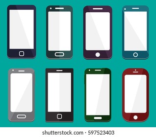 smartphone icons illustration in color