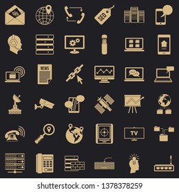 Smartphone icons set. Simple style of 36 smartphone vector icons for web for any design