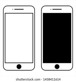 smartphone icons vector illustration black isolated in white background