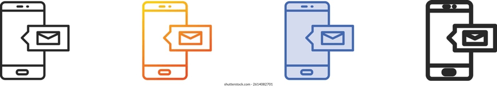 smartphone icon.Thin Linear, Gradient, Blue Stroke and bold Style Design Isolated On White Background
