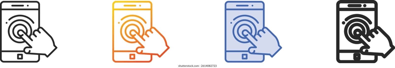 smartphone icon.Thin Linear, Gradient, Blue Stroke and bold Style Design Isolated On White Background