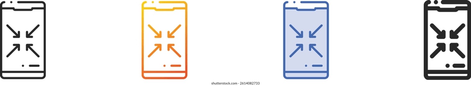 smartphone icon.Thin Linear, Gradient, Blue Stroke and bold Style Design Isolated On White Background