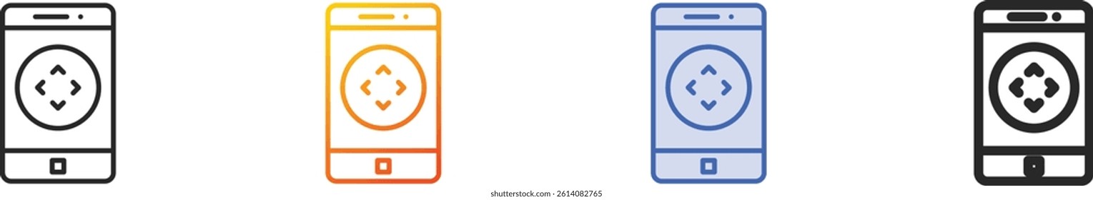 smartphone icon.Thin Linear, Gradient, Blue Stroke and bold Style Design Isolated On White Background