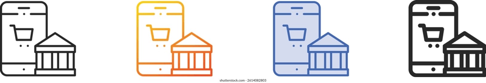 smartphone icon.Thin Linear, Gradient, Blue Stroke and bold Style Design Isolated On White Background