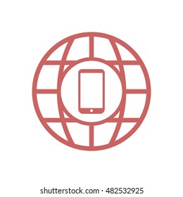 Smartphone  icon,vector. Flat design.  