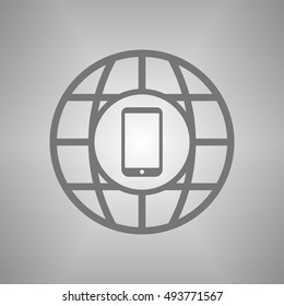 Smartphone  icon,vector. Flat design.  