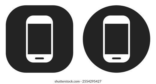 Smartphone illustration in 2 variations button for User Interface isolated. Vector icons in flat style