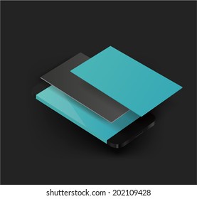 smartphone illustration 3d vector perspective view for UI design