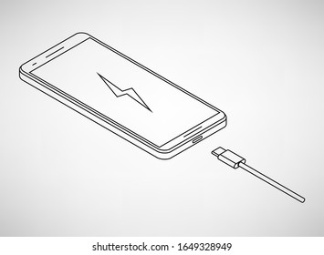 
Ilustración de Smartphone creada con líneas