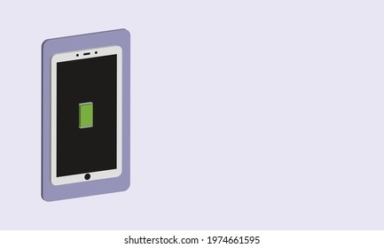 Smartphone illustration design that is on a 3D charger