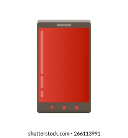 Smartphone illustration in flat style with long shadow. Scalable vector eps illustration. 