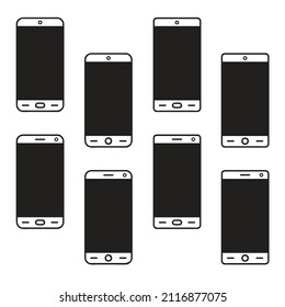 Smartphone illustration set - vector illustration