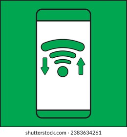 smartphone illustration vector design with wifi. suitable for logos, icons, posters, t-shirt designs, stickers, advertisements, companies, concepts, websites.