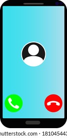 Icono de llamada entrante de Smartphone respuesta o rechaza una llamada