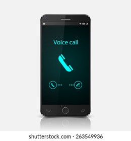 Smartphone With Incoming Call On Display,vector